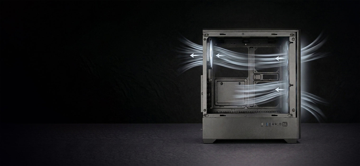 Caja Pc Atx Semitorre Mars Gaming Mc-Quantum Doble Cristal Templado Argb Gpu 335mm Blanco