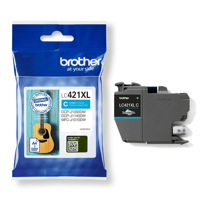 Tinta Original Brother Lc-421xlc Lc421xlc Alta Capacidad Cian