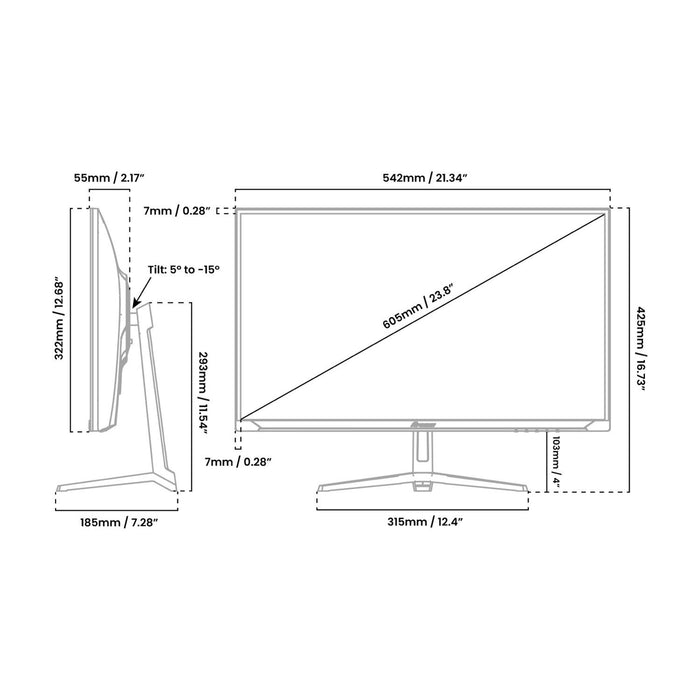 EAN 0850054766816 - Arozzi Nova 24″ pantalla para PC 60,5 cm (23.8") 1920 x 1080 Pixeles Full HD LED Blanco imagen 4