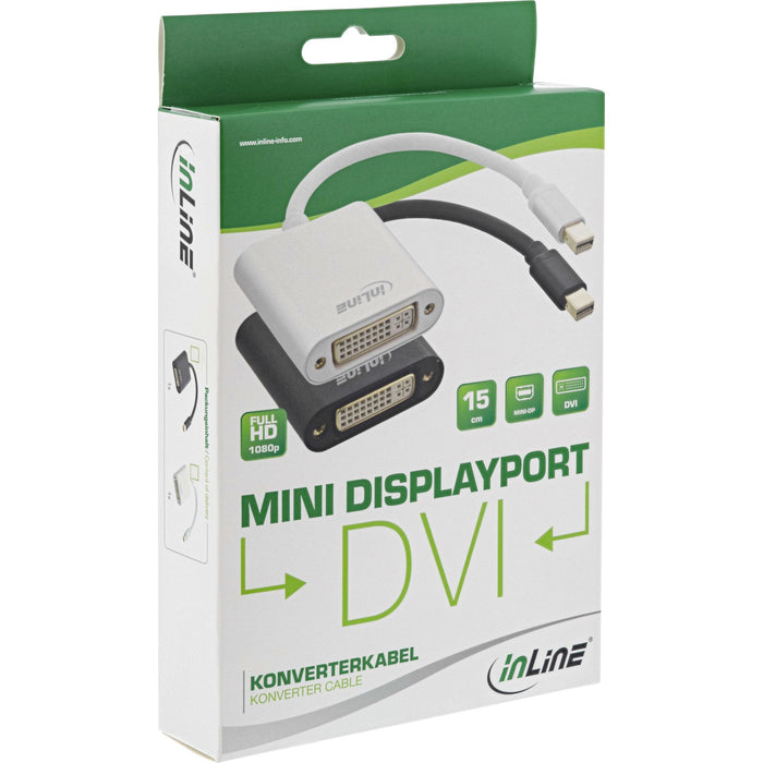 Adaptador Inline Mini Displayport Macho A Dvi-D 24+1 Hembra Negro 0,15m