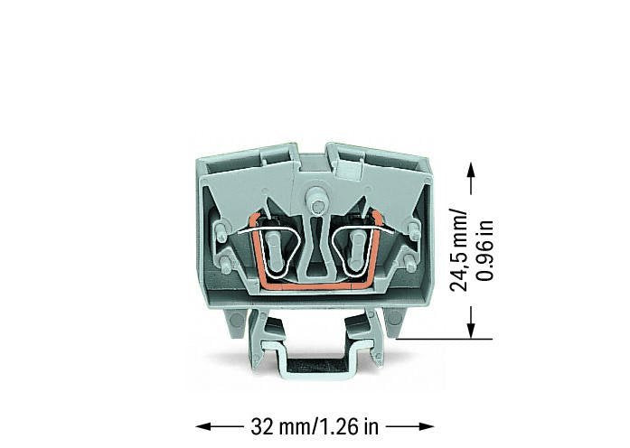 Wago 264-701 2-Leiter-Mini-Durchgangs- Klemme,2,5 Mm,Mit Prfmglichkeit