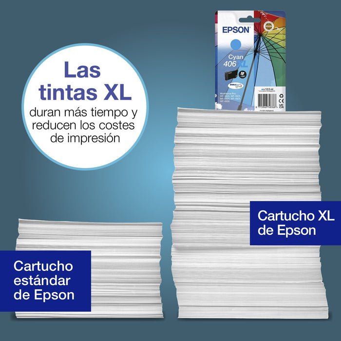 Epson Singlepack Cyan 406xl Durabrite Ultra Ink