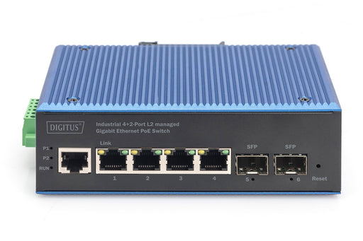EAN 4016032490197 - Digitus DN-651155 switch Gigabit Ethernet (10/100/1000) Energía sobre Ethernet (PoE) Negro, Azul imagen 2