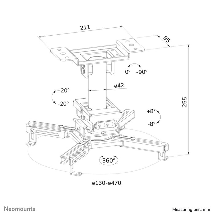 EAN 8717371449179 - Neomounts CL25-530BL1 montaje para projector Negro imagen 15