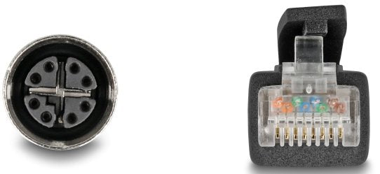 Delock M12 Cable X-Kodiert 8 Pin Buchse Zu Rj45 Stecker Cat.5e S Ftp Flexibel 2 M Schwarz