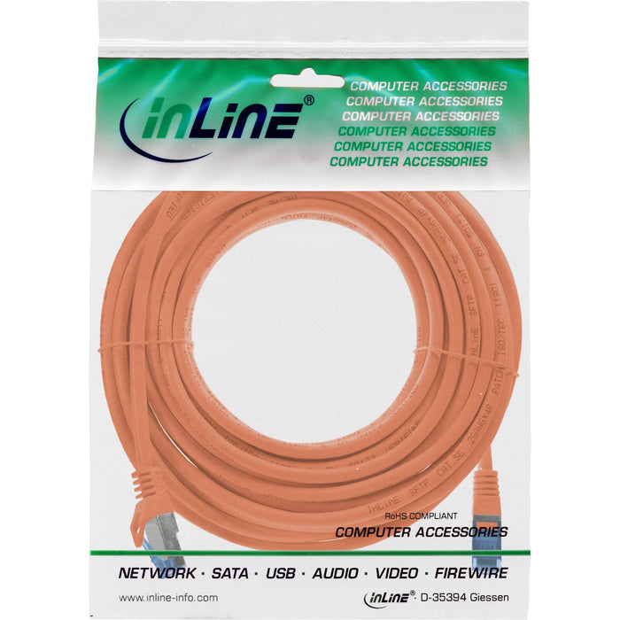 Inline® Patch Cable, Cat.6a, S/Ftp, Tpe (Lszh), Cca, Orange, 10m