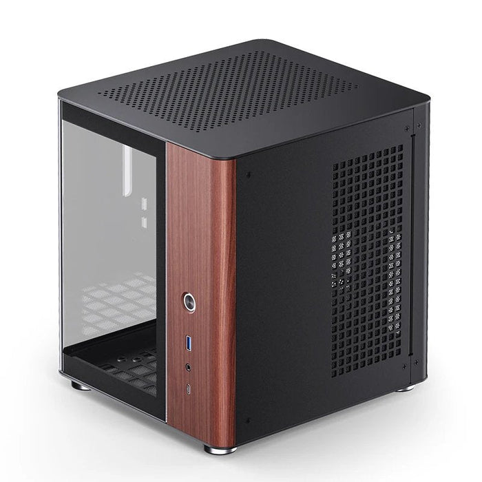 Jonsbo Tk-0 Pc Carcasa, Mini-Tower, Mini-Itx, Tempered Glass, Madera - Negro