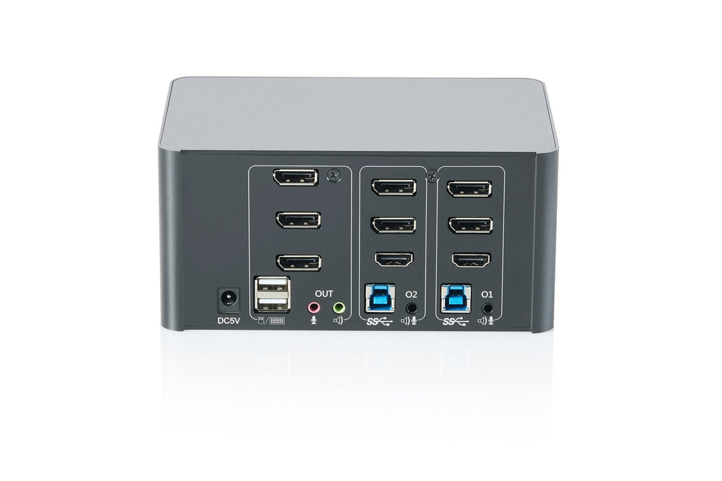Digitus Kvm Switch, 2-Port, Triple-Display. 4k,Displayport