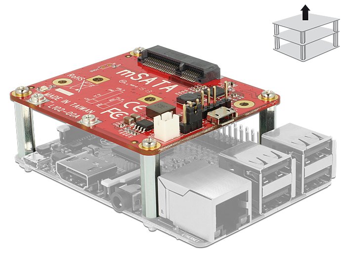 Delock 62648 Convertidor Raspberry Pi Usb Micro-B Hembra / Base De Conexiones Usb > Msata 6 Gb/S