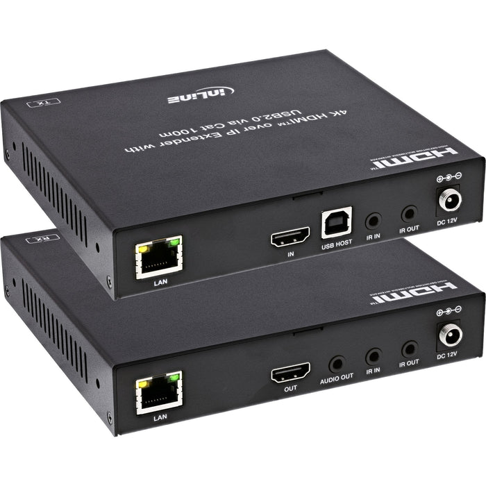 Kvm Extender Sobre Ip, Hdmi, 4k60hz, 4 Usb 2.0,100m, Set Inline