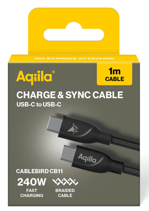 EAN 8716778931867 - Aqiila Cablebird CB11 cable USB USB 2.0 1 m USB C Negro imagen 3