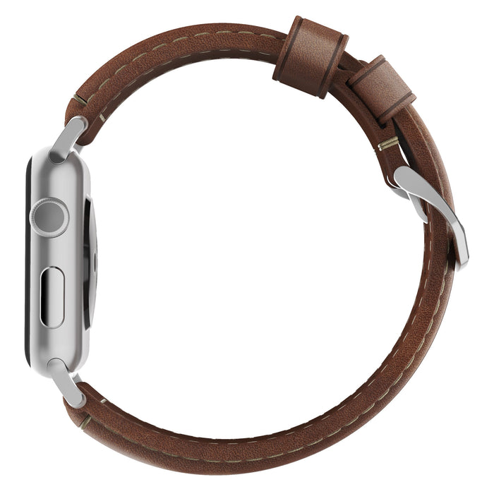 Nomad Strap Trad. Lthr. Brown Connect. Silver 42/44/45/49mm