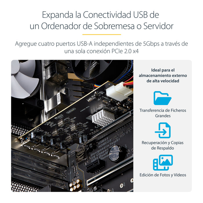 EAN 0065030912761 - StarTech.com P5Q4A-USB-CARD tarjeta y adaptador de interfaz USB 3.2 Gen 1 (3.1 Gen 1) imagen 10
