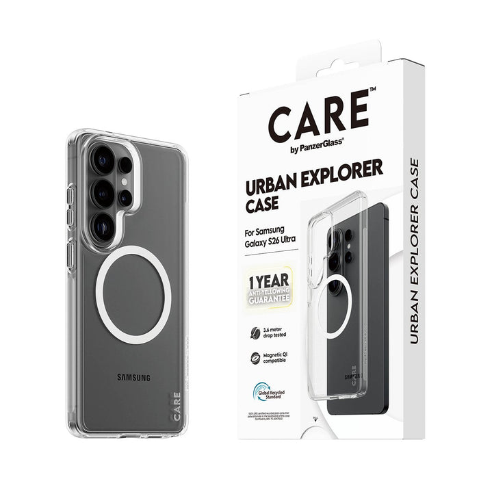Panzerglass Care Urban Explorer Case Transp.W. Blanco Qi Samsung Galaxy S26 Ultra