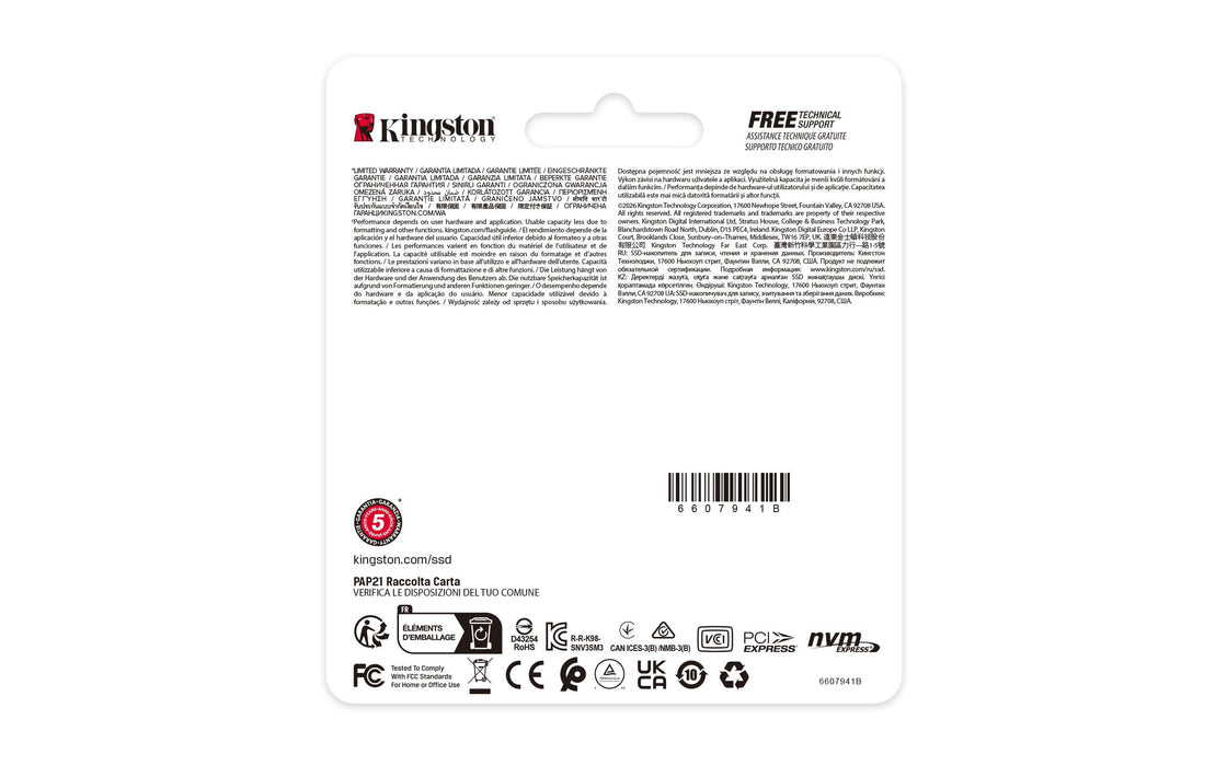 EAN 0740617349979 - Kingston Technology NV3 2 TB PCI Express 4.0 3D NAND imagen 4