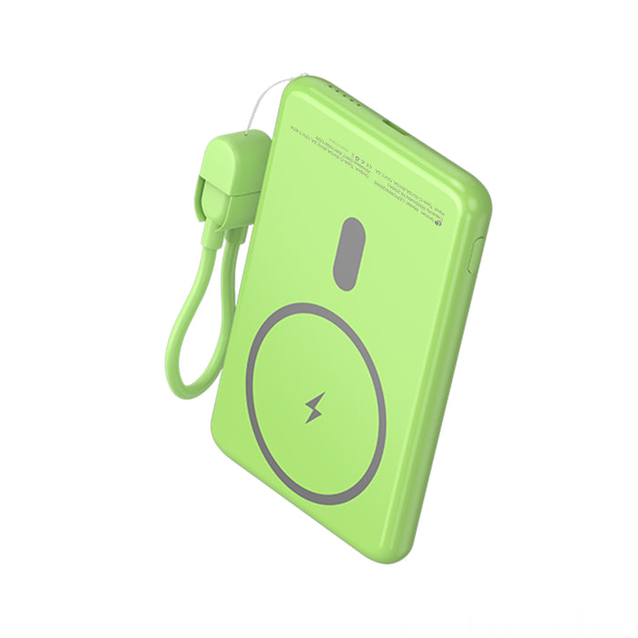 Powerbank 5000mah Leotec Lepoww20w5g 20w Wireless Verde Incluye Cable Usb Tipo-C