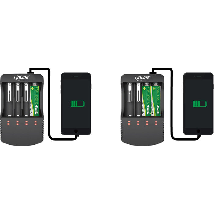 Cargador Inline Para Baterías De Litio Y Nicd+Nimh, Con Función Powerbank