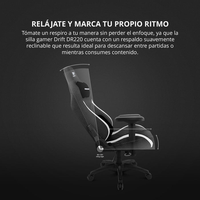 Silla Gaming Drift Dr220 Gris Y Blanca