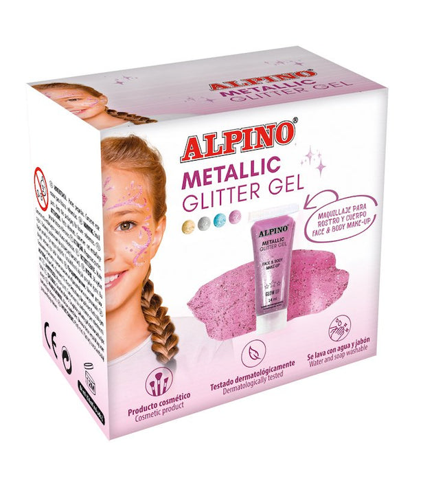 Alpino Gel Con Pururina Metallic Glitter Rosa