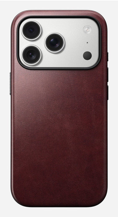 Nomad Modern Leather Case Iphone 17 Pro Burgundy Horween