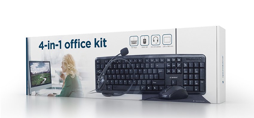 EAN 8716309120524 - Gembird KBS-UO4-01 teclado Ratón incluido Oficina USB QWERTY Inglés de EE. UU. Negro imagen 6