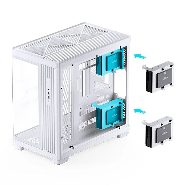 Caja Pc Jonsbo Tk-4 Midi-Tower, Atx, Tempered Glass - Blanco