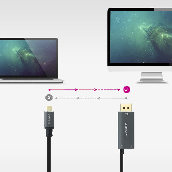 Cable Usb-C/M - Displayport/M+Usb-C/H, Negro 1.8 M
