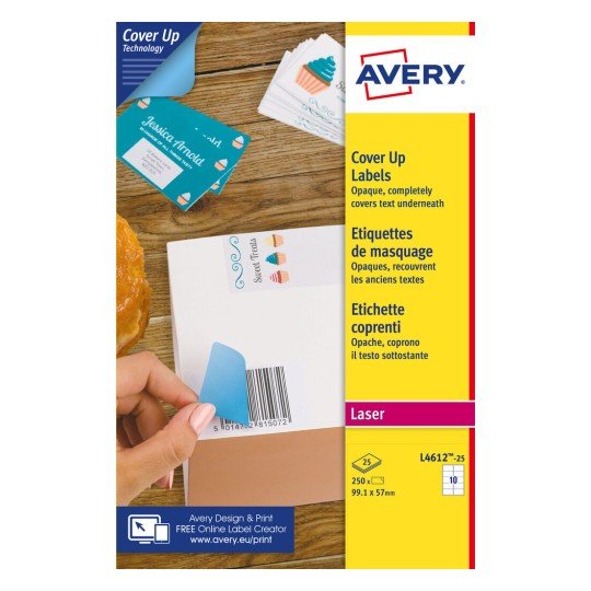 EAN 5014702139932 - Avery L4612-25 etiqueta autoadhesiva Rectángulo Permanente Blanco 250 pieza(s) imagen 2