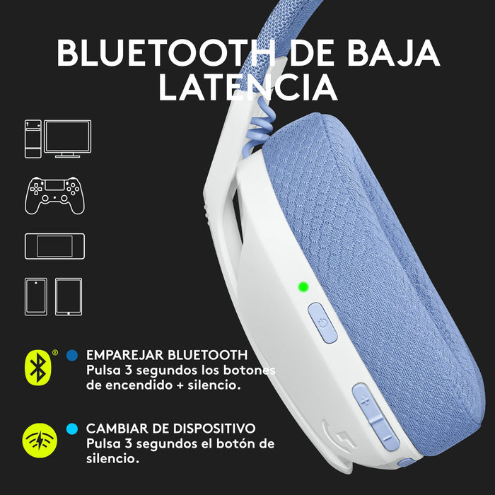 EAN 5099206097490 - Logitech G 981-001074 auricular y casco Auriculares Inalámbrico Diadema Juego Bluetooth Blanco, Lila imagen 11
