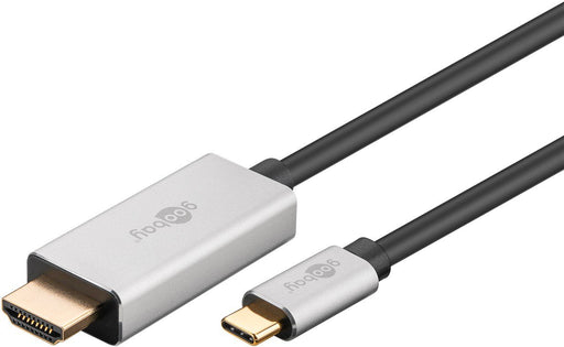 EAN 4040849601743 - Goobay 60174 adaptador de cable de vídeo 2 m USB Tipo C HDMI tipo A (Estándar) Negro, Plata imagen 2