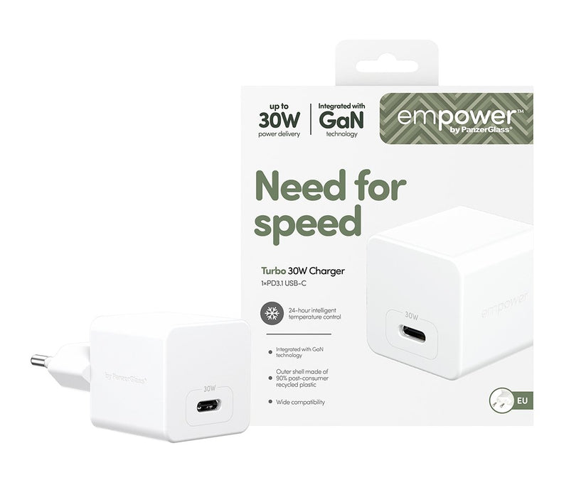 EAN 5715685027536 - PanzerGlass empower™ by ® Turbo 30W Charger Single USB-C | EU Plug | Silver White Smartphone Blanco Corri imagen 2