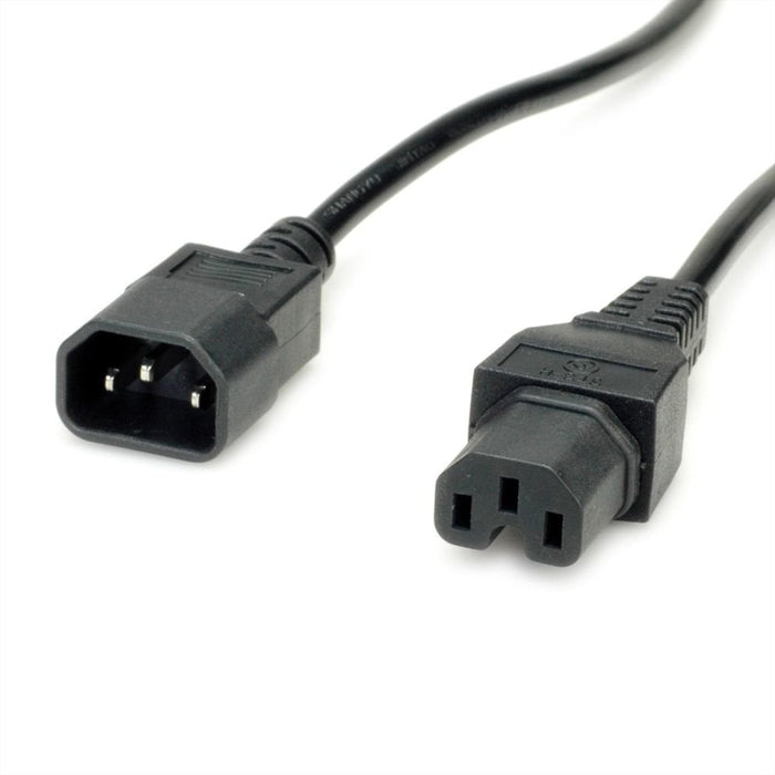 Value Netzcable Iec320 C14 Stecker - C15 Buchse, H05rn-F, Schwarz, 3 M