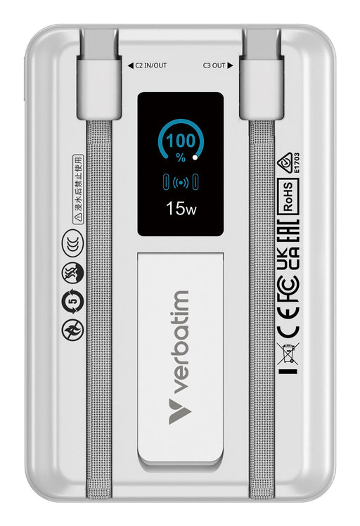 EAN 0023942322733 - Verbatim 32273 batería externa Polímero de litio 10000 mAh Cargador inalámbrico Plata imagen 2