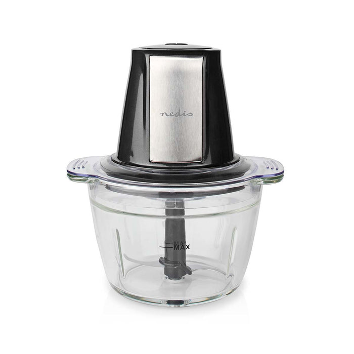 EAN 5412810336791 - Nedis KAMC300CGY picadora eléctrica de alimentos 1 L 500 W Negro, Plata, Transparente imagen 2