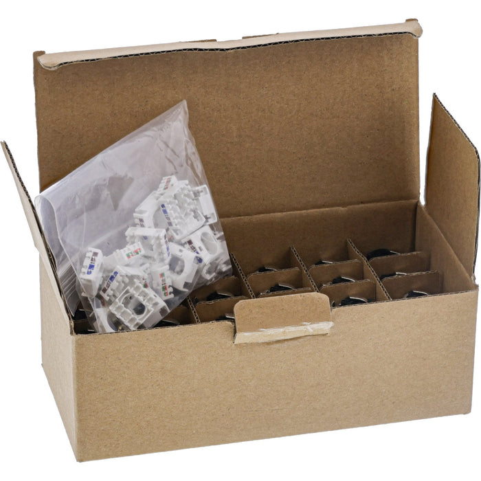 24pcs. Bulk-Pack Inline® Keystone Rj45 Jack Slim, Snap-In, Cat.8.1, Integrated Cable Tie