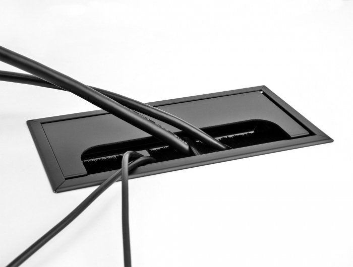 Delock Cabledurchführung Für Tischeinbau Mit Bürste 80 X 80 X 28 Mm Schwarz