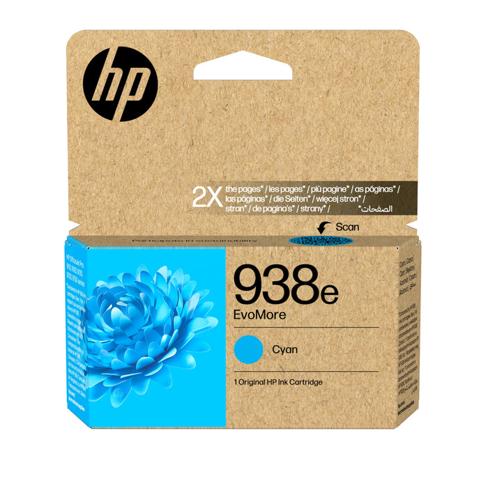 EAN 0199764688347 - HP 938e EvoMore Cyan Original Ink Cartridge cartucho de tinta 1 pieza(s) Alto rendimiento (XL) imagen 1