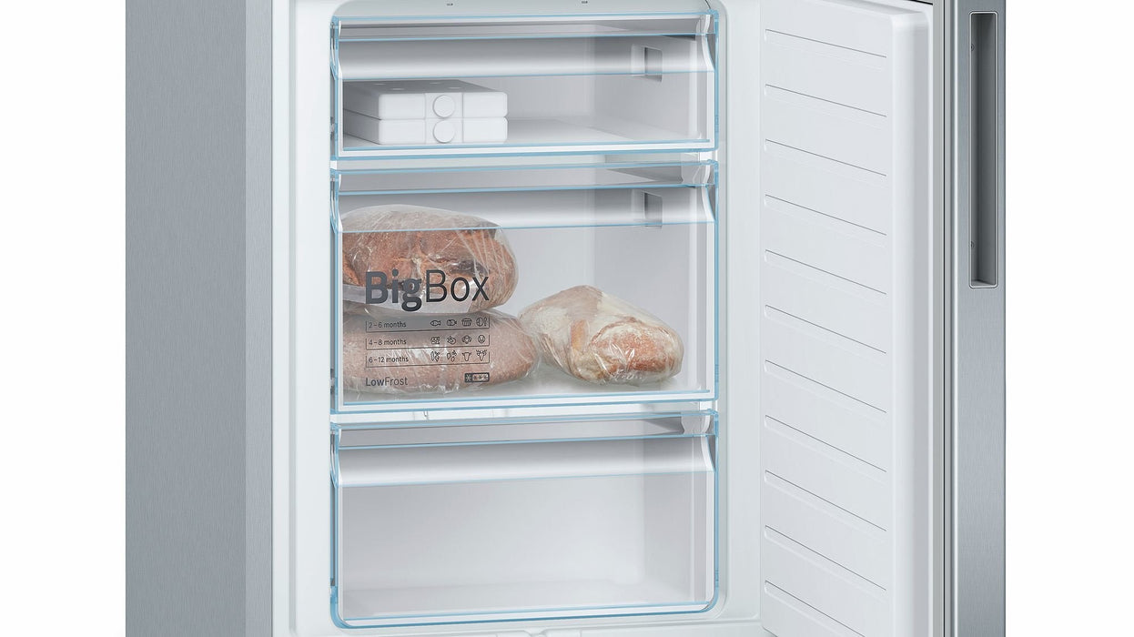 Bosch Home Kge36aica Series 6, Combinación De Enfriamiento/Congelador De Acero Inoxidable Kge36aica
