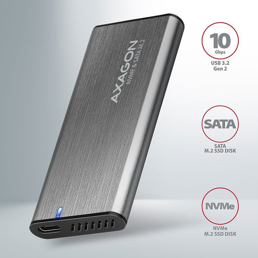 EAN 8595247906328 - Axagon EEM2-SG2 caja para disco duro externo Caja externa para unidad de estado sólido (SSD) Gris M.2 imagen 2