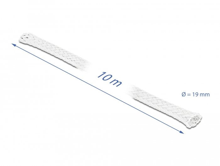 Geflechtschlauch Dehnbar 10 M X 19 Mm Weiss