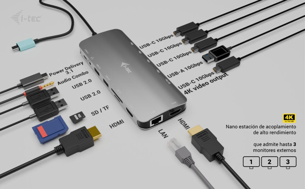 EAN 8595611707254 - i-tec Metal C31NANOTRIPLEDOCKPD base para portátil y replicador de puertos Alámbrico USB 3.2 Gen 1 (3.1 G imagen 8