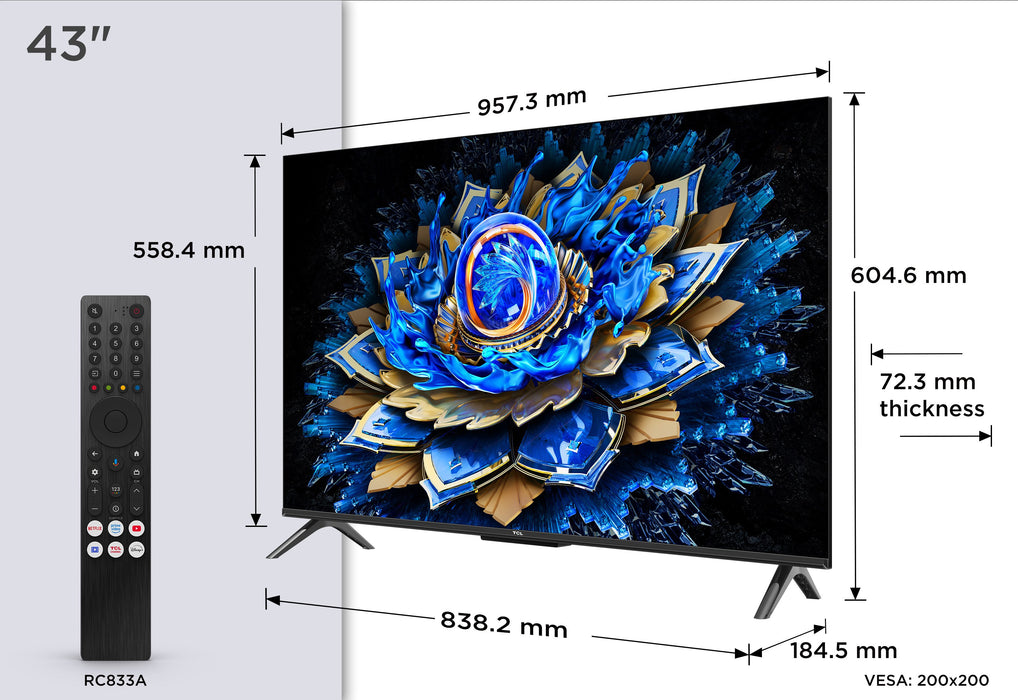EAN 5901292528812 - TCL T69C 43T69C Televisor 109,2 cm (43") 4K Ultra HD Smart TV Wifi Negro 350 cd / m² imagen 4