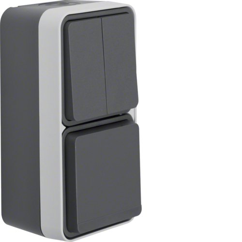 Berker 47903515 Fr-Kombination Serienschalter Steckdose Grau W.1