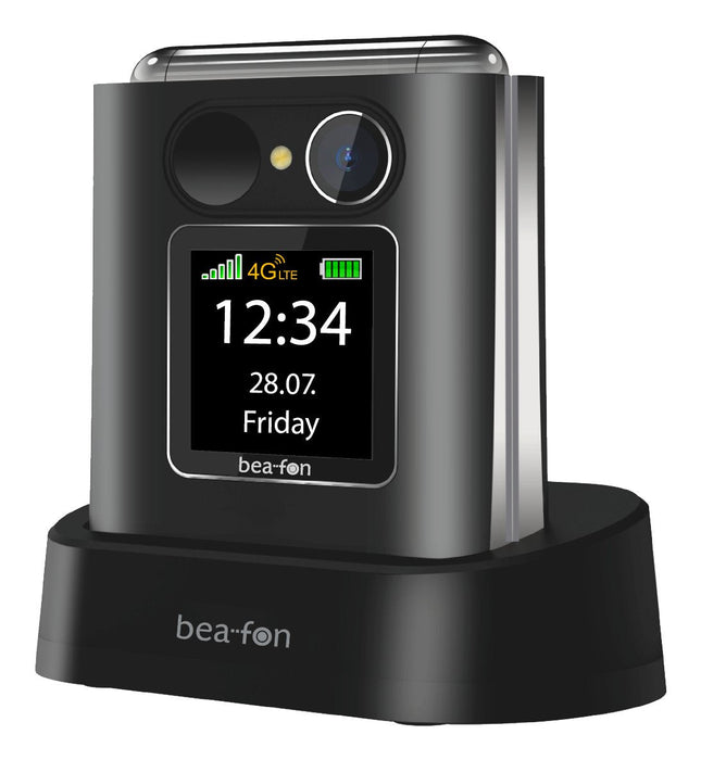 Beafon Fold10 Lte - 4g, Silver Line, Grosstastenklapphandy, Negro-Silber