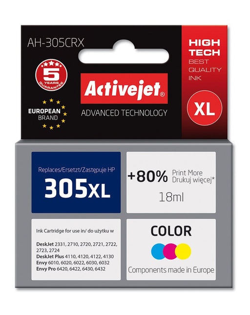 EAN 5901443116486 - Activejet AH-305CRX cartucho de tinta 1 pieza(s) Compatible Alto rendimiento (XL) Cian, Magenta, Amarillo imagen 1