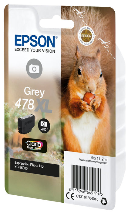 EAN 8715946645704 - Epson Squirrel 478XL cartucho de tinta 1 pieza(s) Original Alto rendimiento (XL) Gris imagen 2
