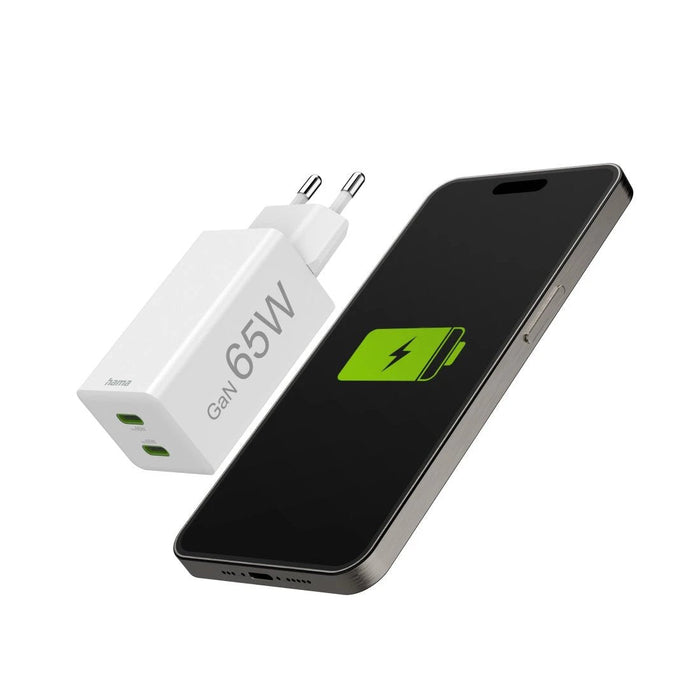 Hama Mini 65w Gan Pd/Qc 2x Usb-C Biala
