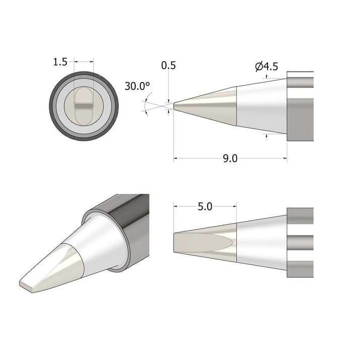 Punta De Soldadura Ifixit Fixhub Forma De Cincel 1,5 Mm, Soldador Plateado If145-838-1