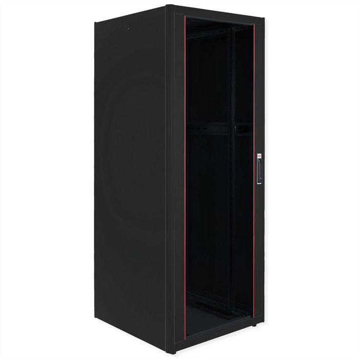 Roline 19-Zoll Netzwerkschrank Pro 42 He, 800x800 Bxt Glastr Schwarz