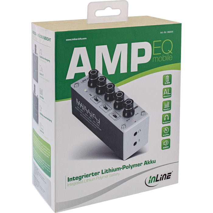 Inline Ampeq Amplificador De Auriculares De Audio De Alta Resolución + Conector De Ecualizador De 3,5 Mm, Con Batería Recargable